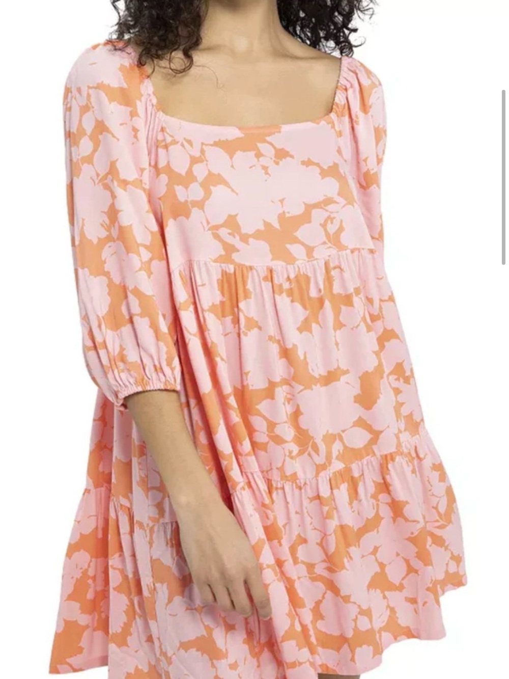 Sanctuary Pink and Orange Floral Baby Doll Dress